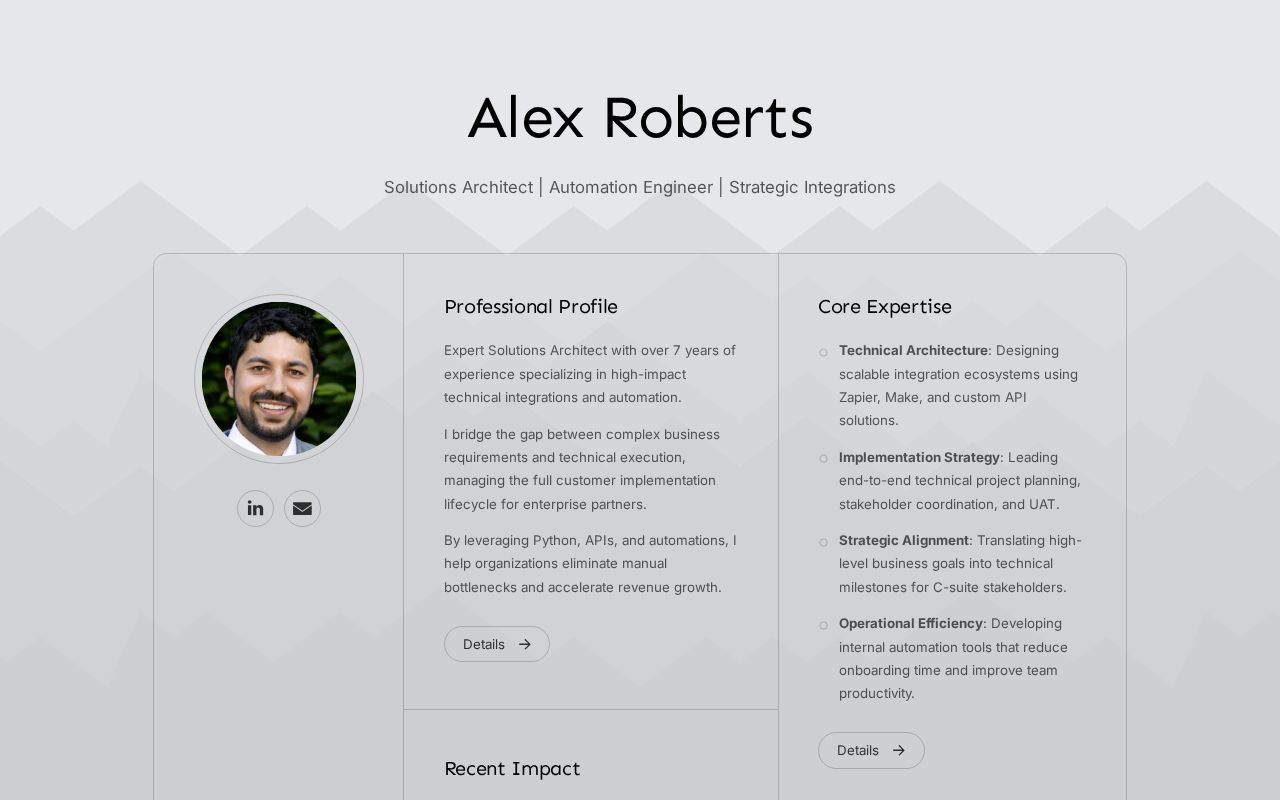 Alex Roberts | Enterprise Integrations & Automations